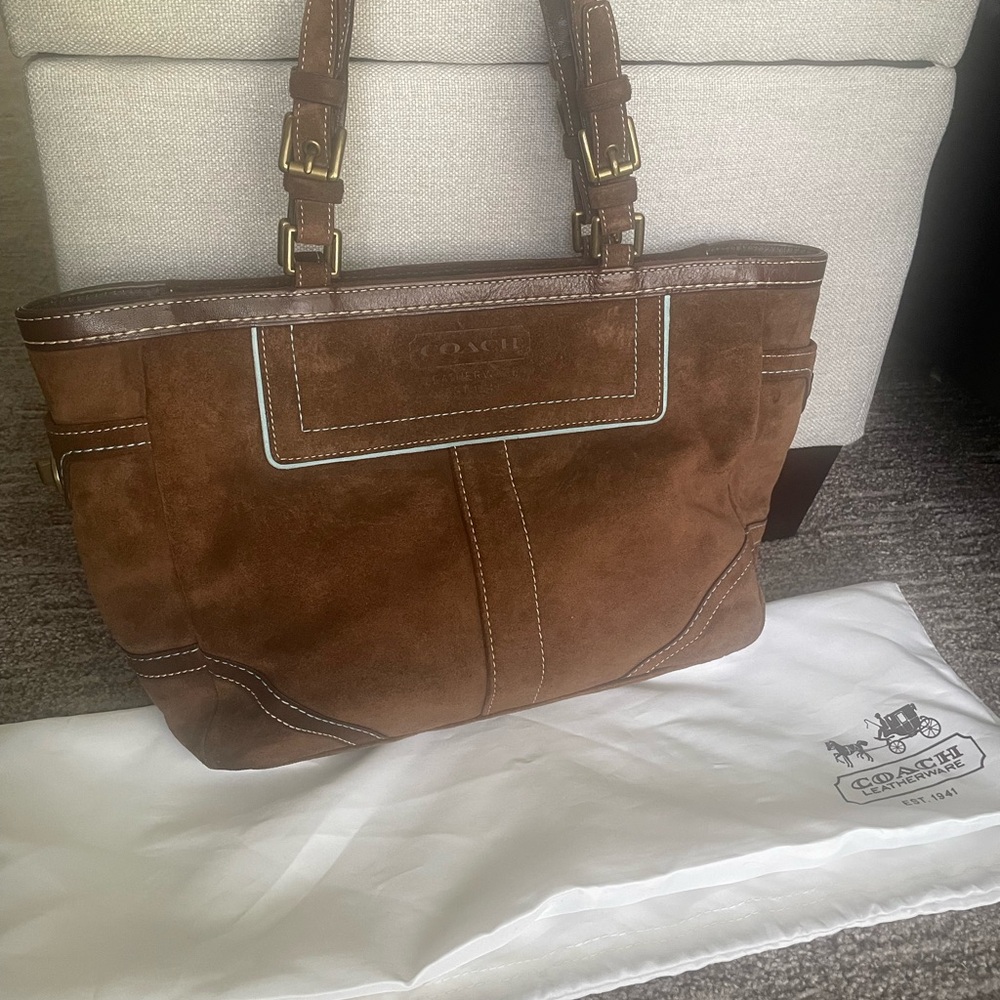 Coach Rich Brown Suede Handbag